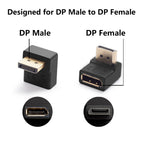 UP down Displayport adapter Right angled DP adapter 4k/60Hz 2K/144Hz pass through 90 degree Angle Displayport 1.2 converter