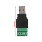 USB 2.0 Type A Male/Female to 5P Screw w/ Shield Terminal Plug Adapter Connector