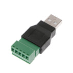 USB 2.0 Type A Male/Female to 5P Screw w/ Shield Terminal Plug Adapter Connector