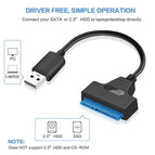 USB 3.0 SATA 3 Cable Sata To USB 3.0 2.0 Adapter To 6 Gbps 22 Pin Sata III Cable for 2.5 inch External SSD HDD Hard Drive