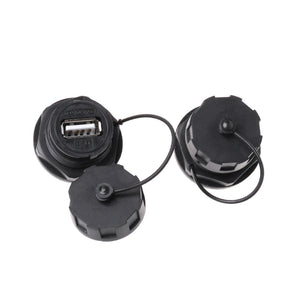 USB Female Socket Plug Panel Mount Adapter Waterproof Connector IPL7 With Cap