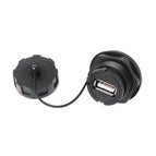 USB Female Socket Plug Panel Mount Adapter Waterproof Connector IPL7 With Cap