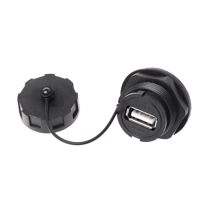 USB Female Socket Plug Panel Mount Adapter Waterproof Connector IPL7 With Cap
