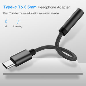 USB Type C to 3.5 Earphone Adapter AUX Audio Cable USB C to 3.5mm Headphone Converter For Samsung S9 S8 Huawei P20 USBC Adapter