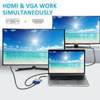 USBC To HDMI 4K 30 Hz VGA Adapter USB 3.1 Type C USB-C to VGA HDMI Video Converters Adaptor for New Macbook Pro/ Chromebook Pix
