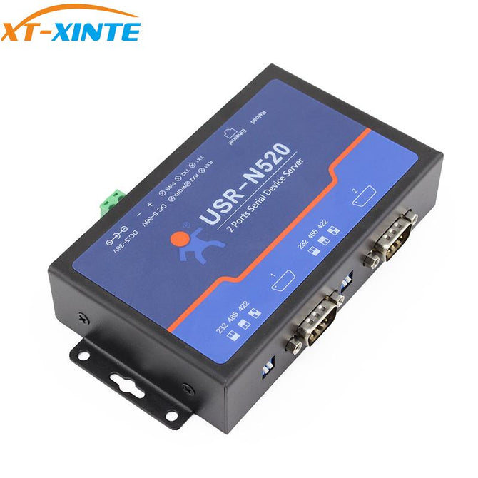 USRIOT USR-N520 Serial to Ethernet Server TCP IP Converter Double Serial Device RS232 RS485 RS422 Multi-host Polling
