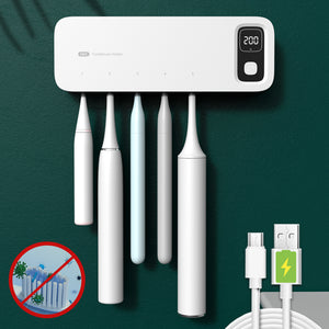 UV Toothbrush Sterilizer Rechargeable Fast Drying Wall-mounted Tooth Brush Holder With LED Display For Bathroom wholesale bulk price