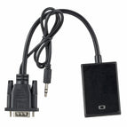 VGA Male to HDMI Female Converter Adapter Cable With Audio Output 1080P USB Power Adapter for PC laptop to HDTV Projector