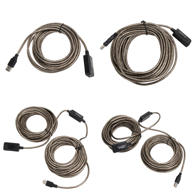 VODOOL 5M/10M/15M/20M High Speed Active USB 2.0 Active Repeater Male to Female Extension Cable Adapter Cord Wire Data Adapter