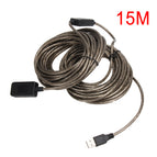 VODOOL 5M/10M/15M/20M High Speed Active USB 2.0 Active Repeater Male to Female Extension Cable Adapter Cord Wire Data Adapter