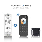 WW CW LED Dimmer Controller 12V 24V 2CH 10A RF 2.4G Wireless Remote Smart Wifi Dimmer Switch for Dual White CT LED Strip Light