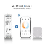 WW CW LED Dimmer Controller 12V 24V 2CH 10A RF 2.4G Wireless Remote Smart Wifi Dimmer Switch for Dual White CT LED Strip Light