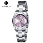 WWOOR Luxury Brand Watches Women's Full Steel Business Casual Wrist Watches Women Date Day Clock Luminous Quartz Watch Reloj
