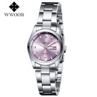 WWOOR Luxury Brand Watches Women's Full Steel Business Casual Wrist Watches Women Date Day Clock Luminous Quartz Watch Reloj