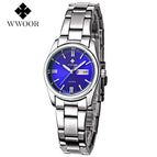 WWOOR Luxury Brand Watches Women's Full Steel Business Casual Wrist Watches Women Date Day Clock Luminous Quartz Watch Reloj
