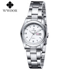 WWOOR Luxury Brand Watches Women's Full Steel Business Casual Wrist Watches Women Date Day Clock Luminous Quartz Watch Reloj