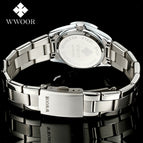 WWOOR Luxury Brand Watches Women's Full Steel Business Casual Wrist Watches Women Date Day Clock Luminous Quartz Watch Reloj