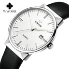 WWOOR Men's Watch Brand Luxury Waterproof Analog Quartz Clock Male Leather Belt Casual Sports Watches Men Blue relogio masculino