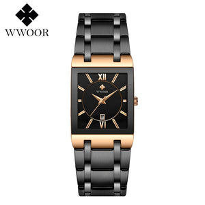 WWOOR Mens Watches Luxury Brand Quartz All steel Waterproof Clock Fashion Sport Business Military Men Watch relogio masculino