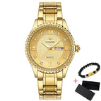 WWOOR New Gold Women Bracelet Watches Waterproof Ladies Watch Stainless Steel Casual Dress Woman Quartz Watch Women Reloj Mujer