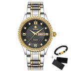 WWOOR New Gold Women Bracelet Watches Waterproof Ladies Watch Stainless Steel Casual Dress Woman Quartz Watch Women Reloj Mujer