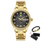 WWOOR New Gold Women Bracelet Watches Waterproof Ladies Watch Stainless Steel Casual Dress Woman Quartz Watch Women Reloj Mujer