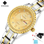 WWOOR New diamond Women Bracelet Watches Waterproof Ladies Watch Stainless Steel fashion Dress Quartz Watch Women Reloj Mujer