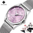 WWOOR Women Watches Luxury Brand Dress Diamond Gold Wrist Watch Stainless Steel Ladies Watches Golden Quartz Watch Women 2019