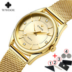 WWOOR Women Watches Luxury Brand Dress Diamond Gold Wrist Watch Stainless Steel Ladies Watches Golden Quartz Watch Women 2019