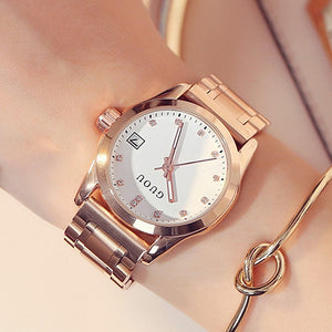 Watches For Women GUOU Fashion Ladies Watch Women's Watches Bracelet Rose Gold Watches Calendar Clock Diamond montre femme saat