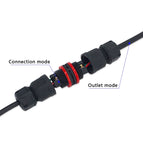 Waterproof connector IP68 I Shape 2 pin 3pin 4pin 250V 30A Cable Wire Gland Sleeve connector quick connect waterproof connector