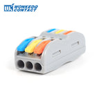 Wire Cable Connector Terminal Blocks 222 6pole colorful Quick Push In Spring Plastic Material PA66 Mini Fast Connectors 10PCS
