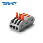 Wire Cable Connector Terminal Blocks 222 6pole colorful Quick Push In Spring Plastic Material PA66 Mini Fast Connectors 10PCS