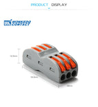 Wire Cable Connector Terminal Blocks 222 6pole colorful Quick Push In Spring Plastic Material PA66 Mini Fast Connectors 10PCS