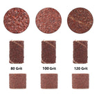 XCAN Sanding Drum Set #80#100#120 Grit with 6.35mm 12.7mm Sanding Mandrel for Dremel Rotary Tools Abrasive Tools Sanding Bands