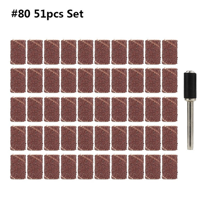 XCAN Sanding Drum Set #80#100#120 Grit with 6.35mm 12.7mm Sanding Mandrel for Dremel Rotary Tools Abrasive Tools Sanding Bands