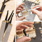 20pcs/lot X18 PCS Multifunctional Transparent Practice Lock Unlock Tool Locksmith Practice Tool Kit wholesale bulk price