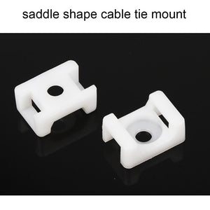 cable tie Mounts seat fixed seat 100pcs Wire Buddle Saddle Type Plastic Holder White Black Plastic saddle cable mount holder wholesale bulk price