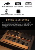 LED RGB Pseudo Glow Tube Digital Clock Nordic Style Desktop Assembly Walnut Decoration wholesale bulk price