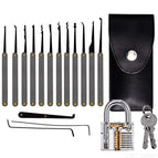 20pcs/lot X18 PCS Multifunctional Transparent Practice Lock Unlock Tool Locksmith Practice Tool Kit wholesale bulk price