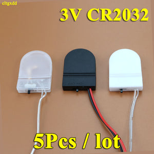 cltgxdd 5Pcs CR2032 Button Coin Cell Battery Socket Holder Case Cover With ON/OFF Switch 3V x1 6V battery Storage Box
