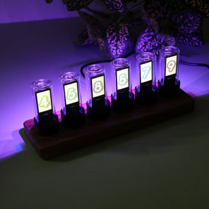 DIY 6-Bit IPS Retro Glows Analog Nixie Tube Clock Kit Programmable Display IPS Screen RGB Pseudo-glow Clock Desktop Creative Clock Colorful LED Picture Display wholesale bulk price