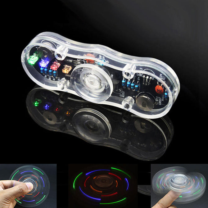 DIY Electronic POV Rotate Fingertip Gyro Soldering Kit Colorful LED Electronic Training Part wholesale bulk price