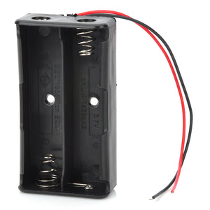 7.4V 2*18650 Battery Holder Case Box w/ Leads - Black