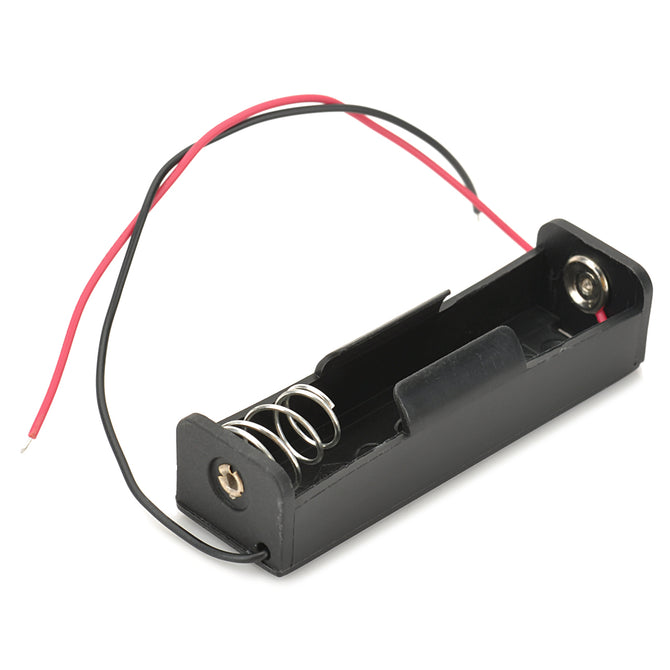 3.7V 1*18650 Battery Holder Case Box with Leads - Black