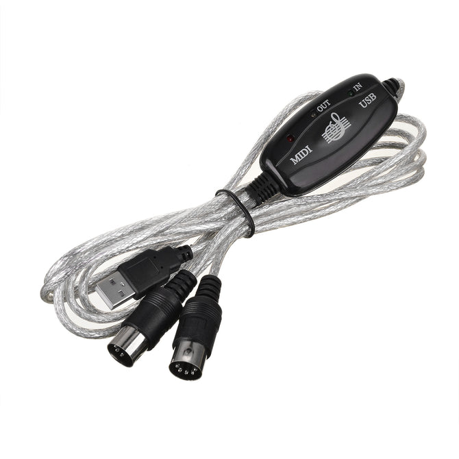 USB 2.0 to MIDI Converter Adapter Cable - Black (178.5cm)