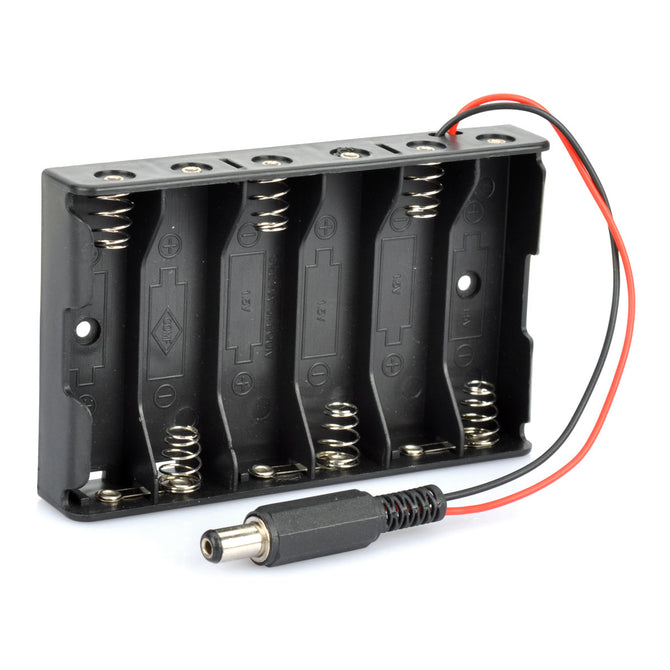 6*AA Batteries Holder with DC2.1 Power Jack for Arduino