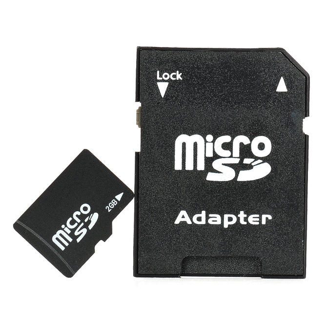 2GB Micro TF Card with SD Card Adapter - Black