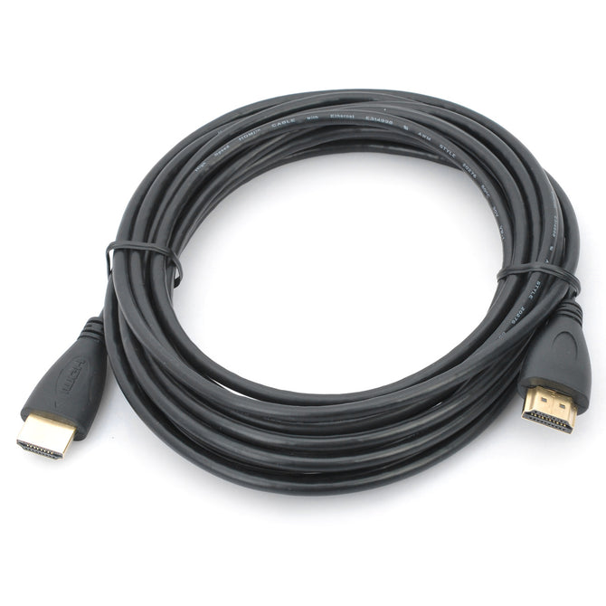1080P HDMI V1.4 Male to Male Gold Plated Connection Cable - Black (5m)
