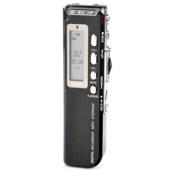 1.3" Digital Voice Recorder w/ MP3 Player - Black + Silver (8GB/2*AAA)